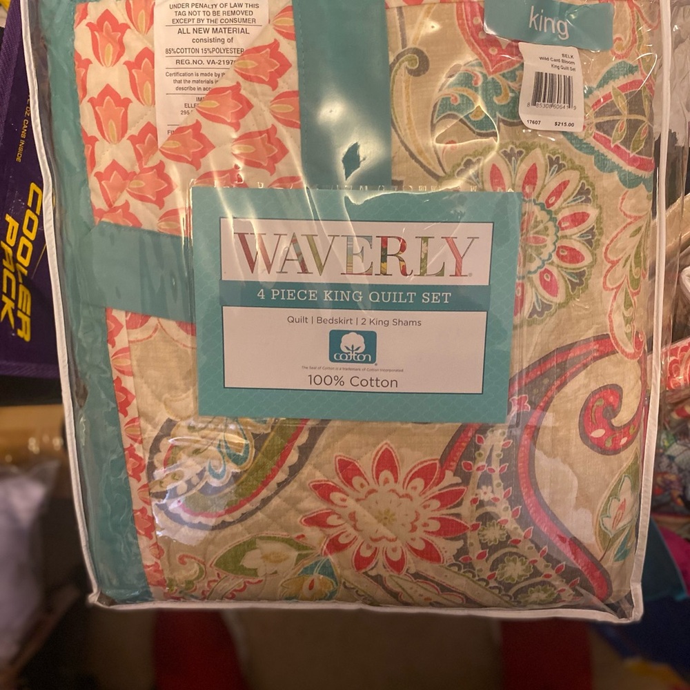 Waverly‎ Wild Card Bloom King Quilt Set - Multicolor - Picture 2 of 3